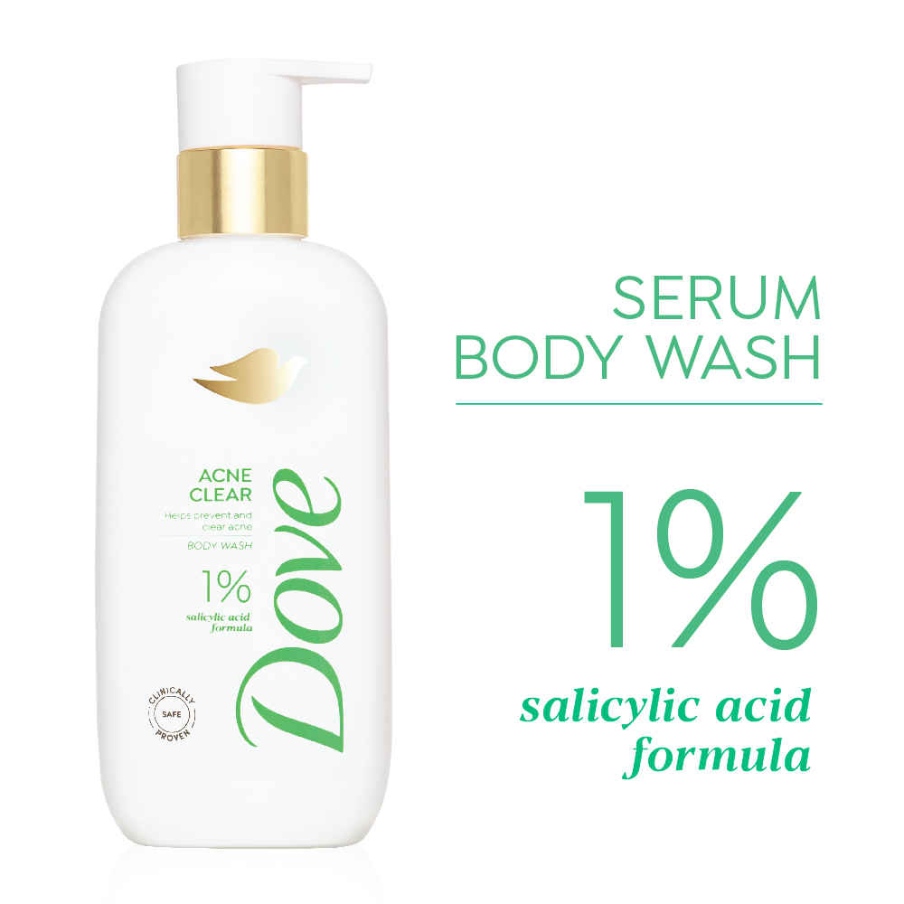 Buy Dove 1% Salicylic Acid Formula Acne Clear Serum Body Wash, 300 ml - Purplle