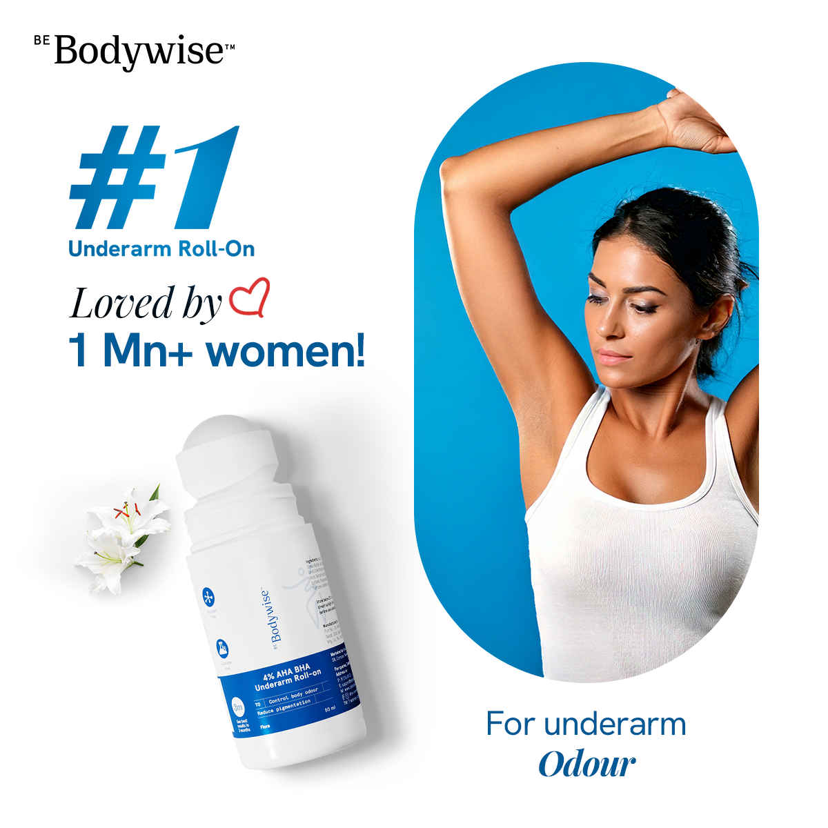 Buy Be Bodywise 4% AHA BHA Underarm Roll On (Flora Fragrance) - 50 ml - Purplle