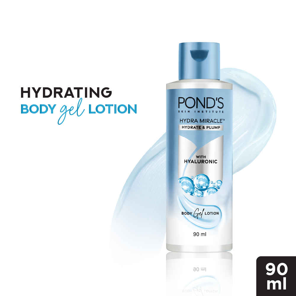 Buy POND'S Hydra Miracle Gel Body Lotion With 1% Hyaluron Non Greasy Hydration, Instant Plump Skin (90 ml) - Purplle
