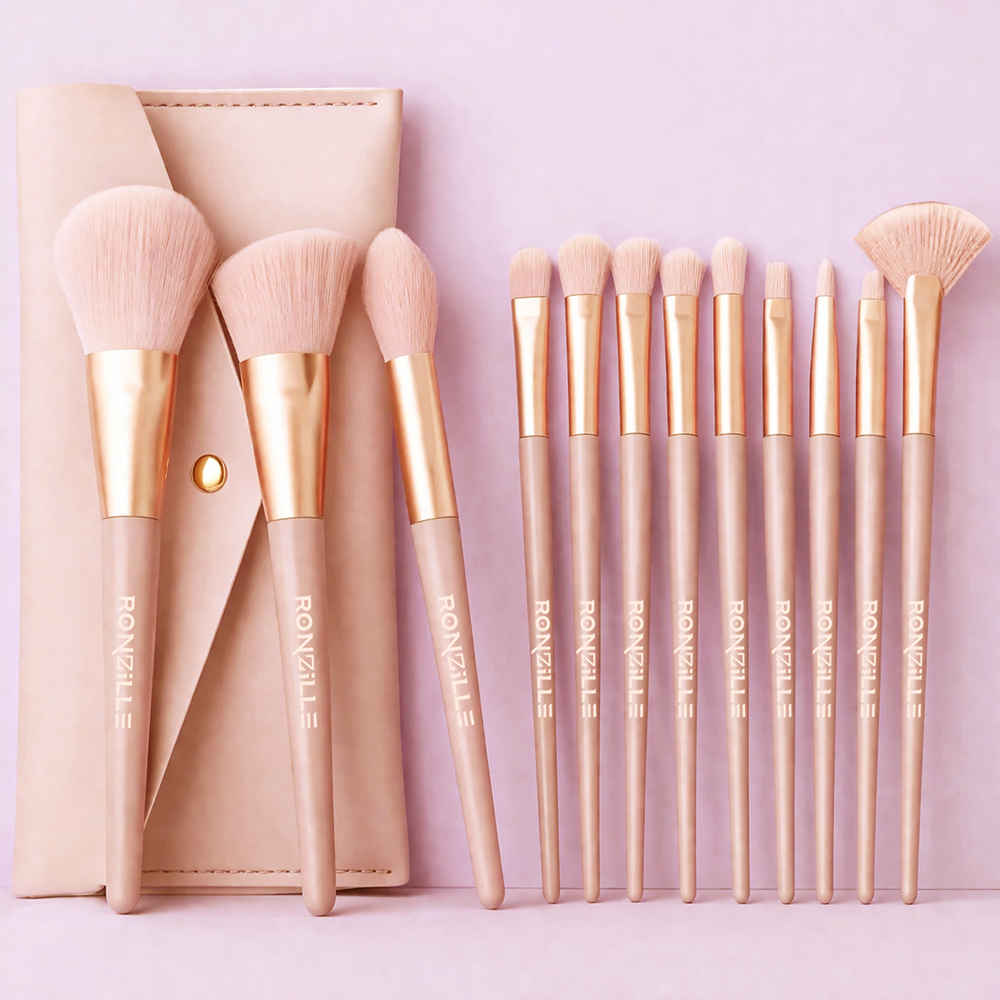 Buy Ronzille Oval Professional Premium Makeup Brush Set Of 12 Pc - Multicolor (COLOUR MAY VARY) - Purplle