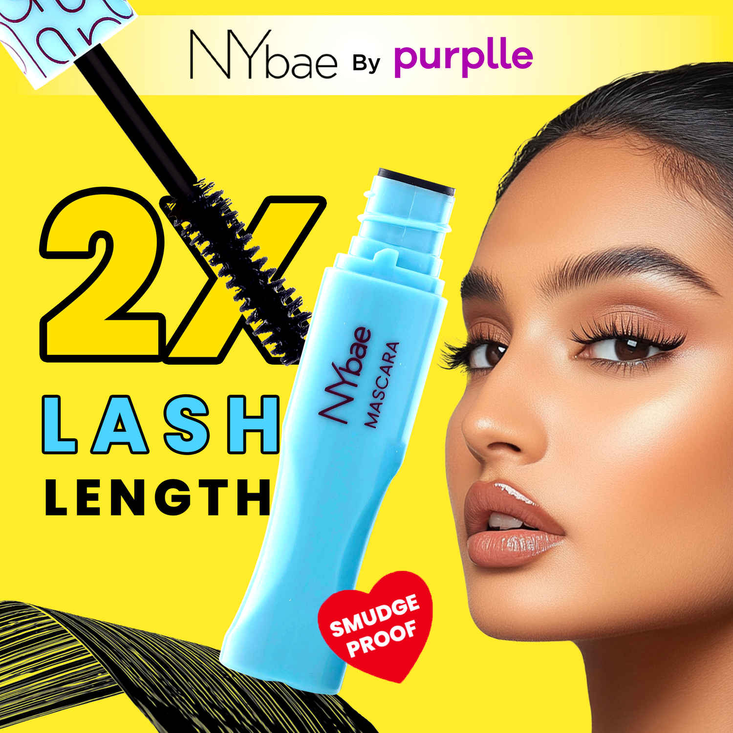 Buy NY Bae Long Lash Mascara - Intense Black (5ml) | Mini Mascara | Volume + Length + Curl Effect | Thick Eyelashes | Smudgeproof | Dries Quickly | Eye Makeup | Travel Pack - Purplle