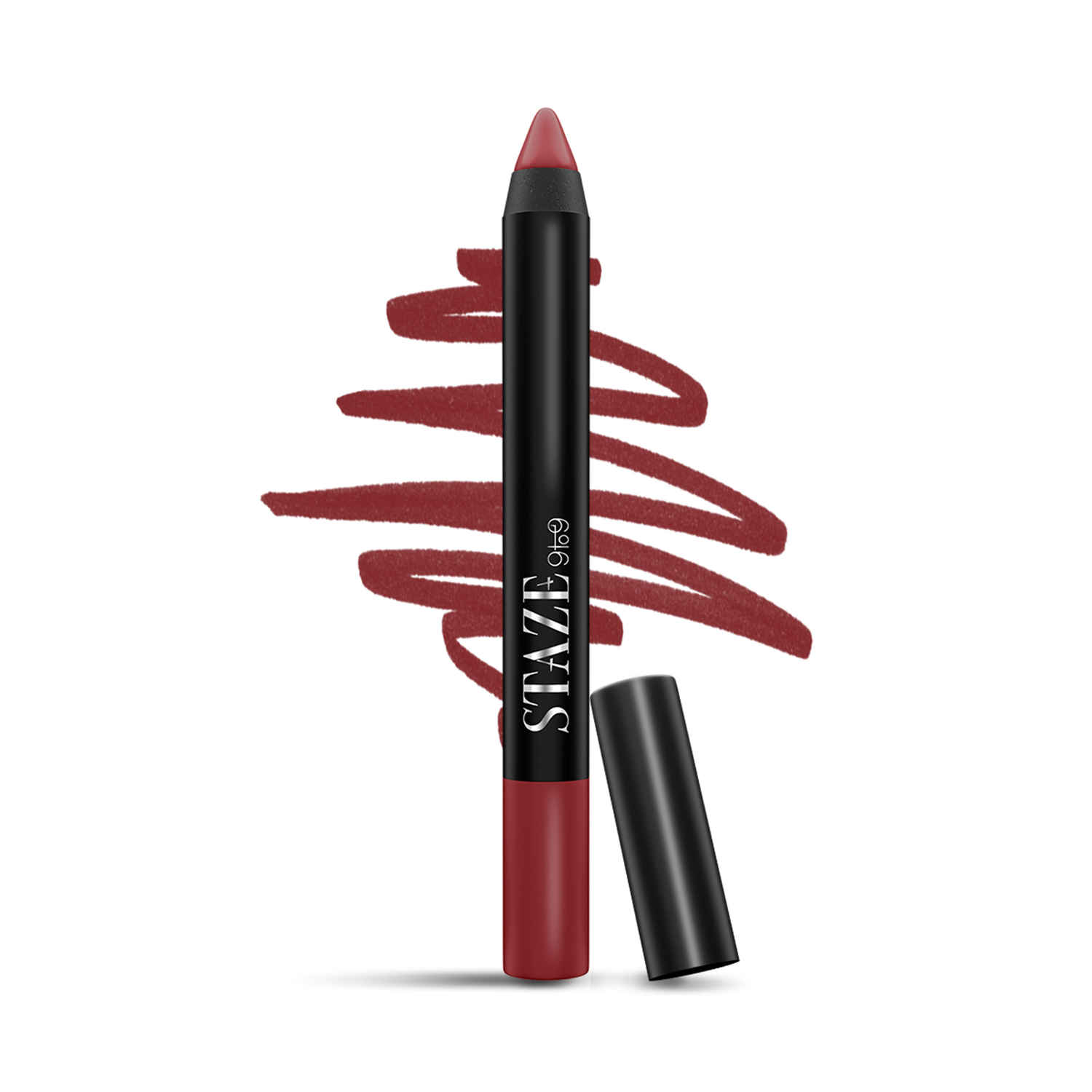 Buy Staze 9to9 Pout On Matte + Smudgeproof Lip Crayon | Non-Drying & Transferproof | Pigmented Matte Finish | 12-Hour Stay | Lightweight | 10 Royally Ruby | 3.5 gm - Purplle
