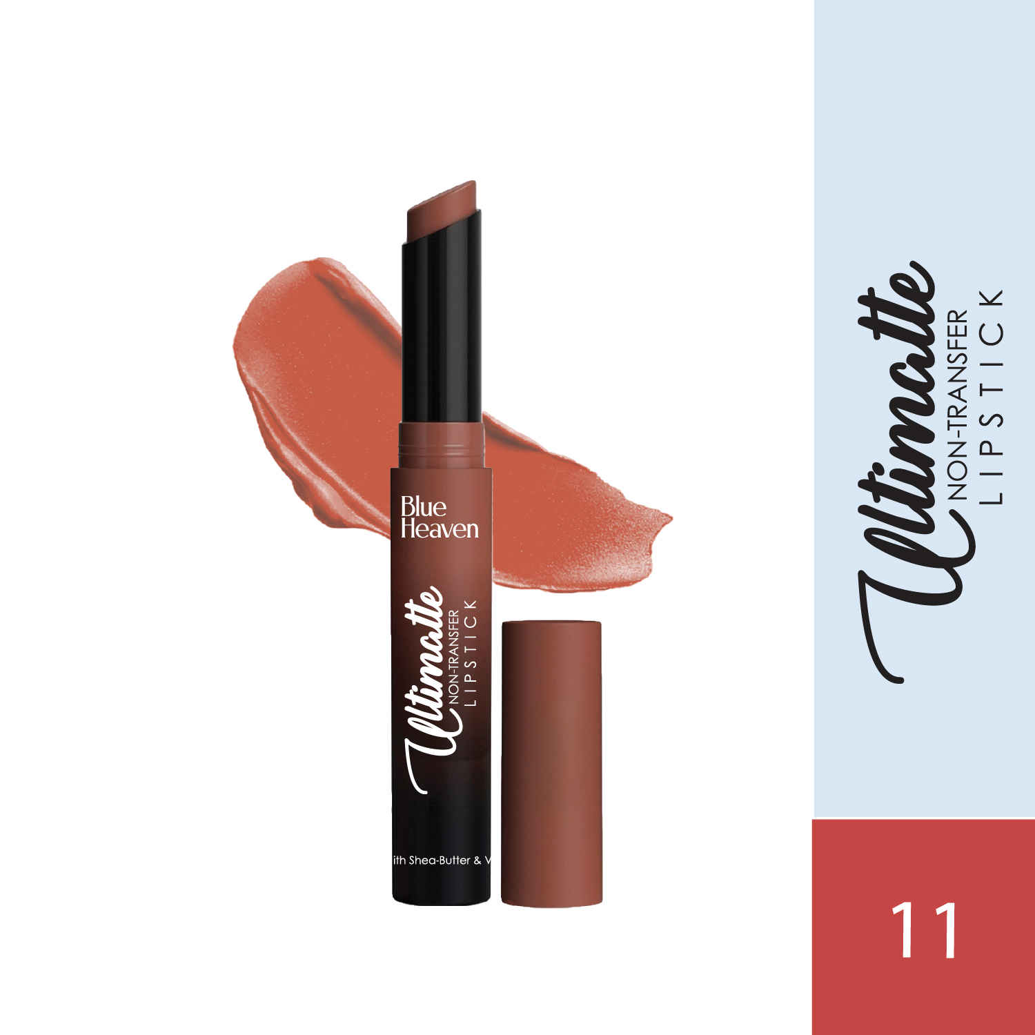 Buy Blue Heaven Ultimatte Non-Transfer Lipstick for women Enriched with Shea Butter & Vitamin E, Matte Finish, Smudge Proof & Waterproof Long Lasting Lipstick Upto 12Hrs, 11| 2.2 gm - Purplle