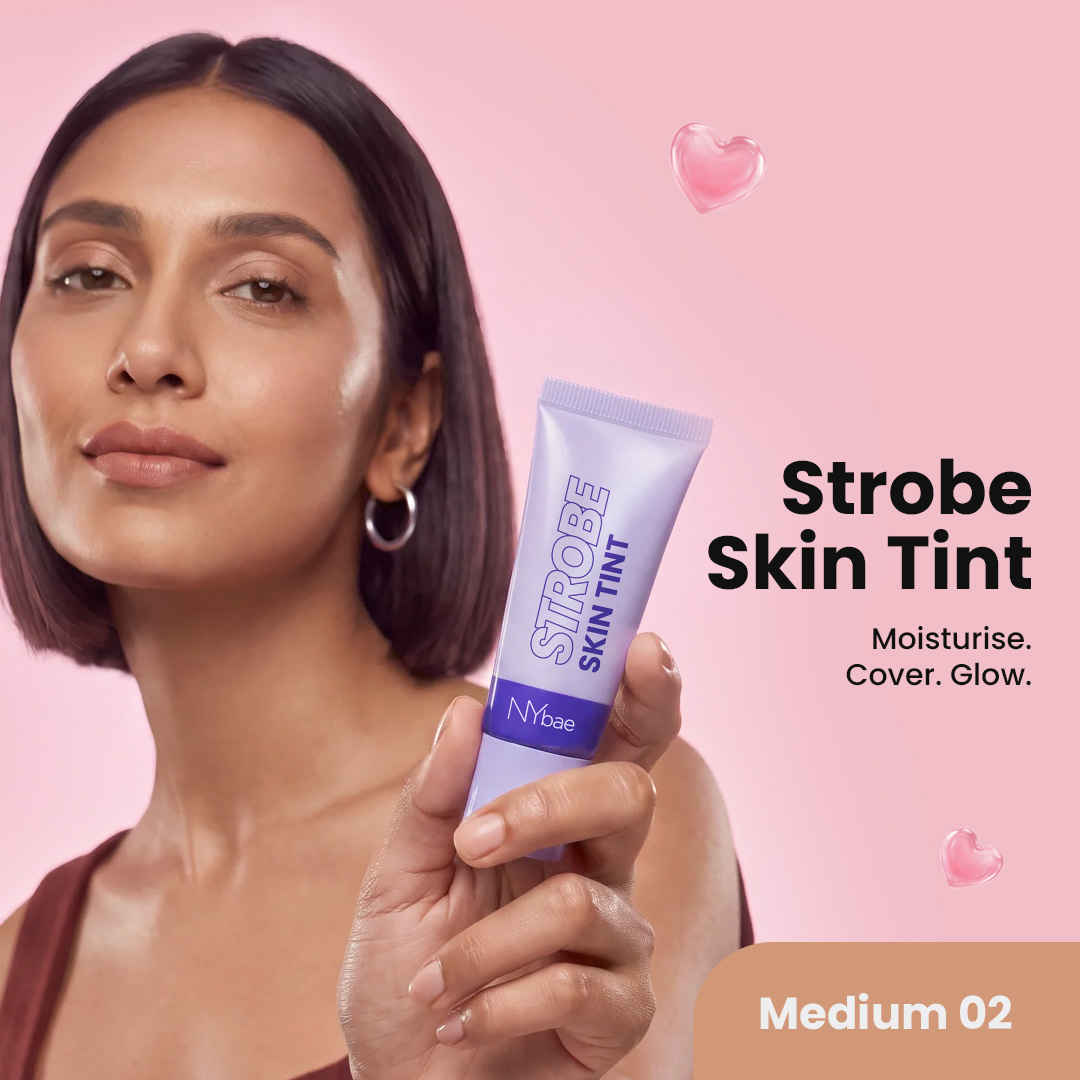 Buy NY Bae Strobe Skin Tint - Medium 02 | Instant Dewy Glow | Strobe Cream + Tint | 3-in-1 Makeup Base | Radiant Dewy Glass Skin Glow | 20 ml - Purplle