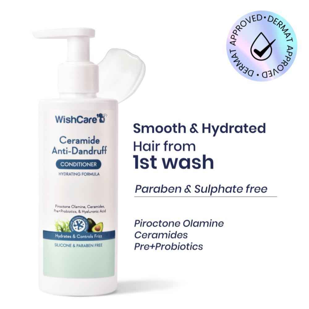 Buy WishCare Ceramide Anti Dandruff Conditioner|Helps Reduce visible Flakes & Dandruff|Reduces Scalp Itchiness|Cleanses Scalp|Sulphate, Silicone & Paraben Free|For Women & Men|200 ml - Purplle
