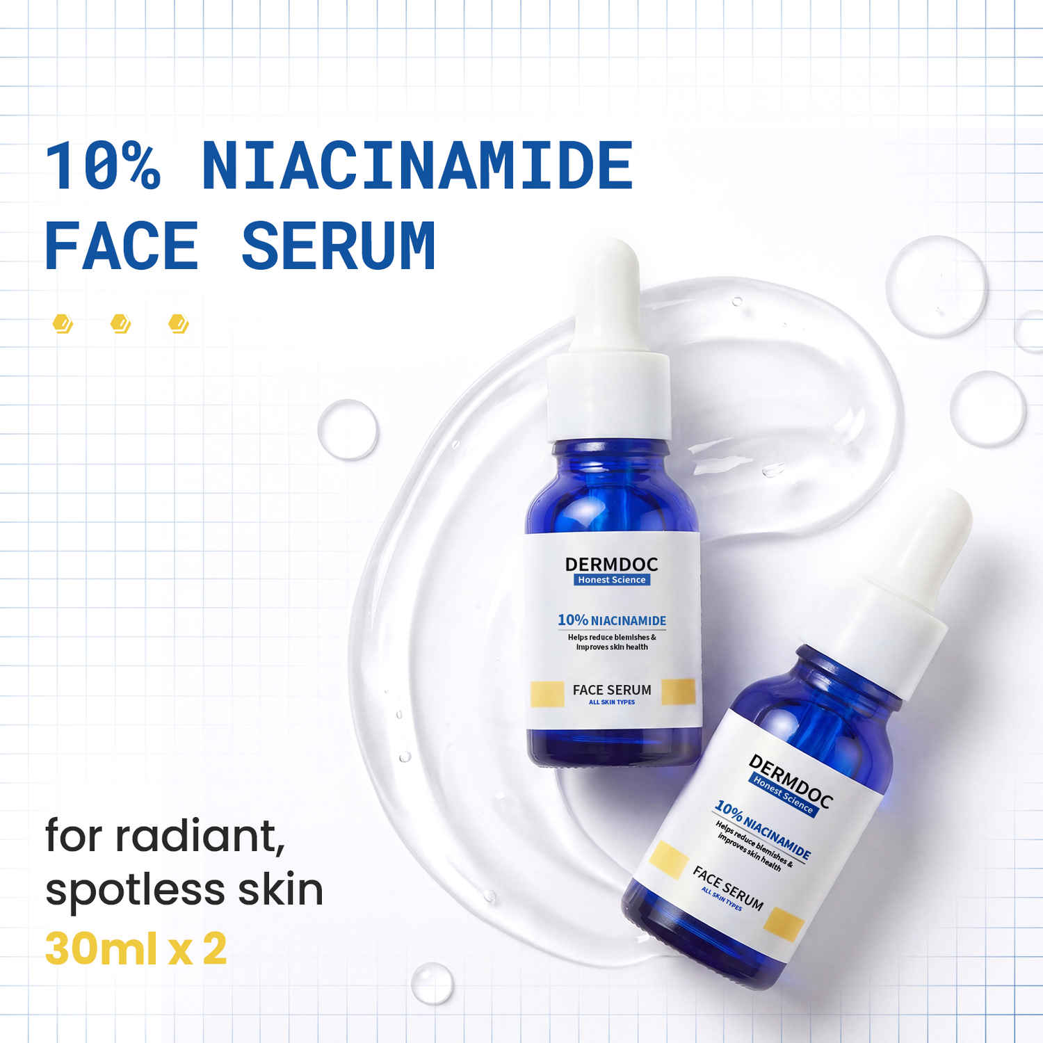 Buy DERMDOC By Purplle NiaGlow Care Kit (30 ml) Pack of 2 | 10% Niacinamide Face Serum (30 ml) | Skin Brightening I Niacinamide for Oily Skin - Purplle