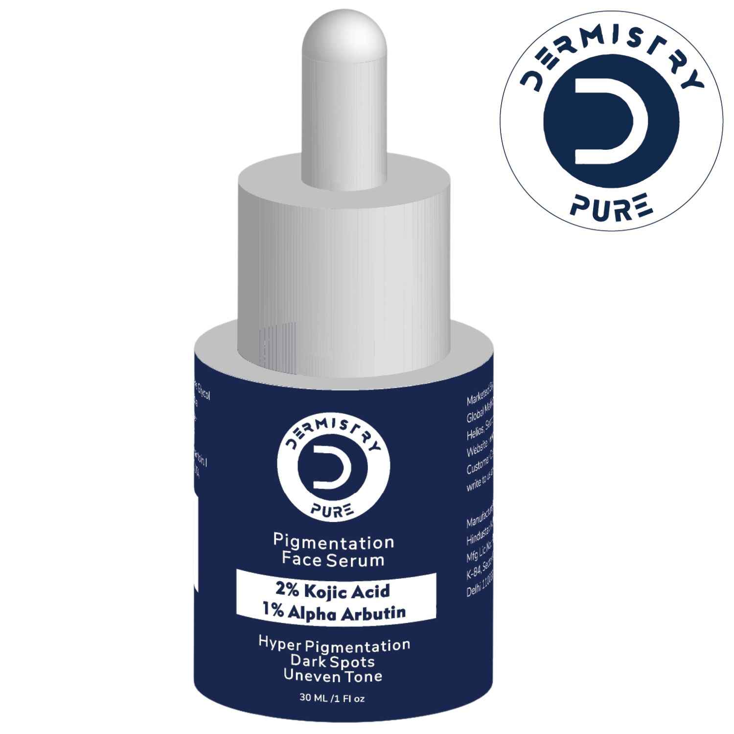 Buy Dermistry Pure 2% Kojic Acid 1% Alpha Arbutin Skin Glow Lightening Whitening Brightening Instant Glowing Fairness Face Serum Removes Uneven Tone Dark Spots Pigmentation Tan & Dull Skin. Suits All Skin Types 30 ml - Purplle