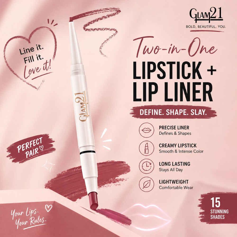 Buy Glam 21 Two To Tango Lip Liner + Lipstick Duo |Non-Transfer |Long Stay | Creamy Matte Finish| Super-glide formula | Non-drying |For Sensational lip look, Nude Charm-15, 0.65 gm - Purplle