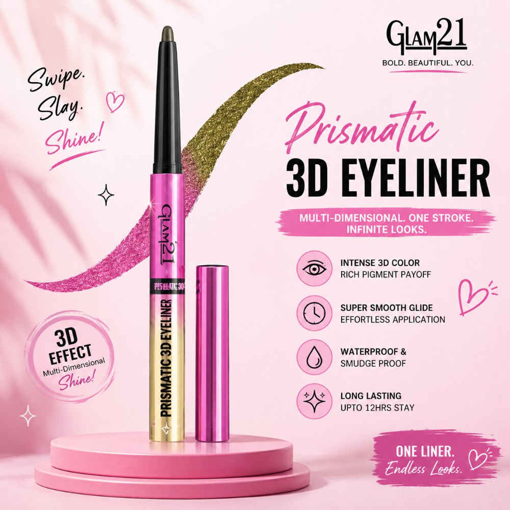 Buy Glam 21 Prismatic 5D Eyeliner| Waterproof |Smudge proof | Long lasting eyeliner with easy application | Creamy Formula | Multichrome Effect Bold Color Payoff | 01-Mirage, 0.4 ml - Purplle