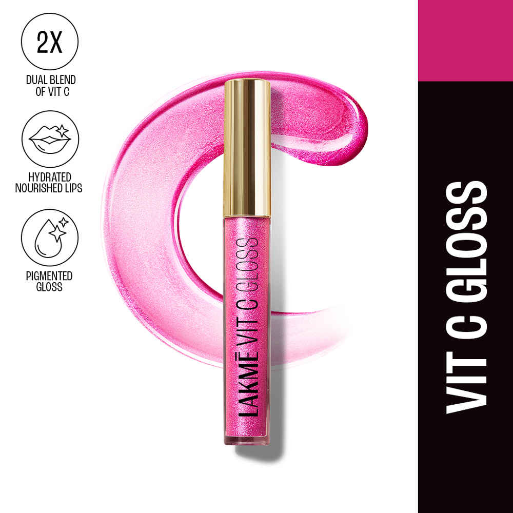 Buy Lakme Superglow, with Vitamin C & E, Lip Gloss 2.5 ml, for Youthful Lips, InstaPink - Purplle