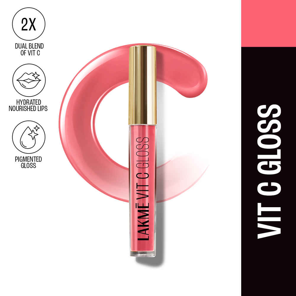 Buy Lakme Superglow with Vit C Lip Gloss, 2.5 ml, for Plump Lips, PeachNude - Purplle