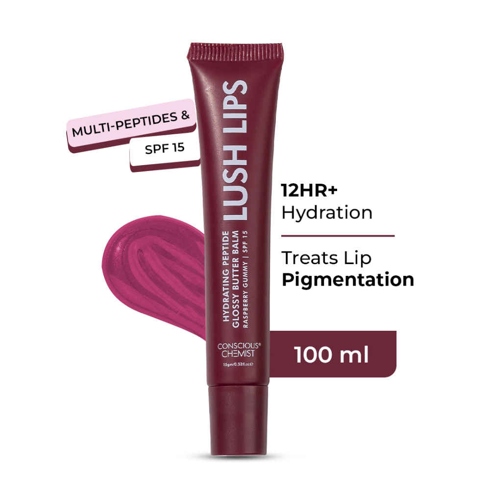 Buy Conscious Chemist Multi Peptide & Shea Butter Infused Lip balm With SPF 15 Lip balm:- Raspberry Gummy (15 gm) - Purplle
