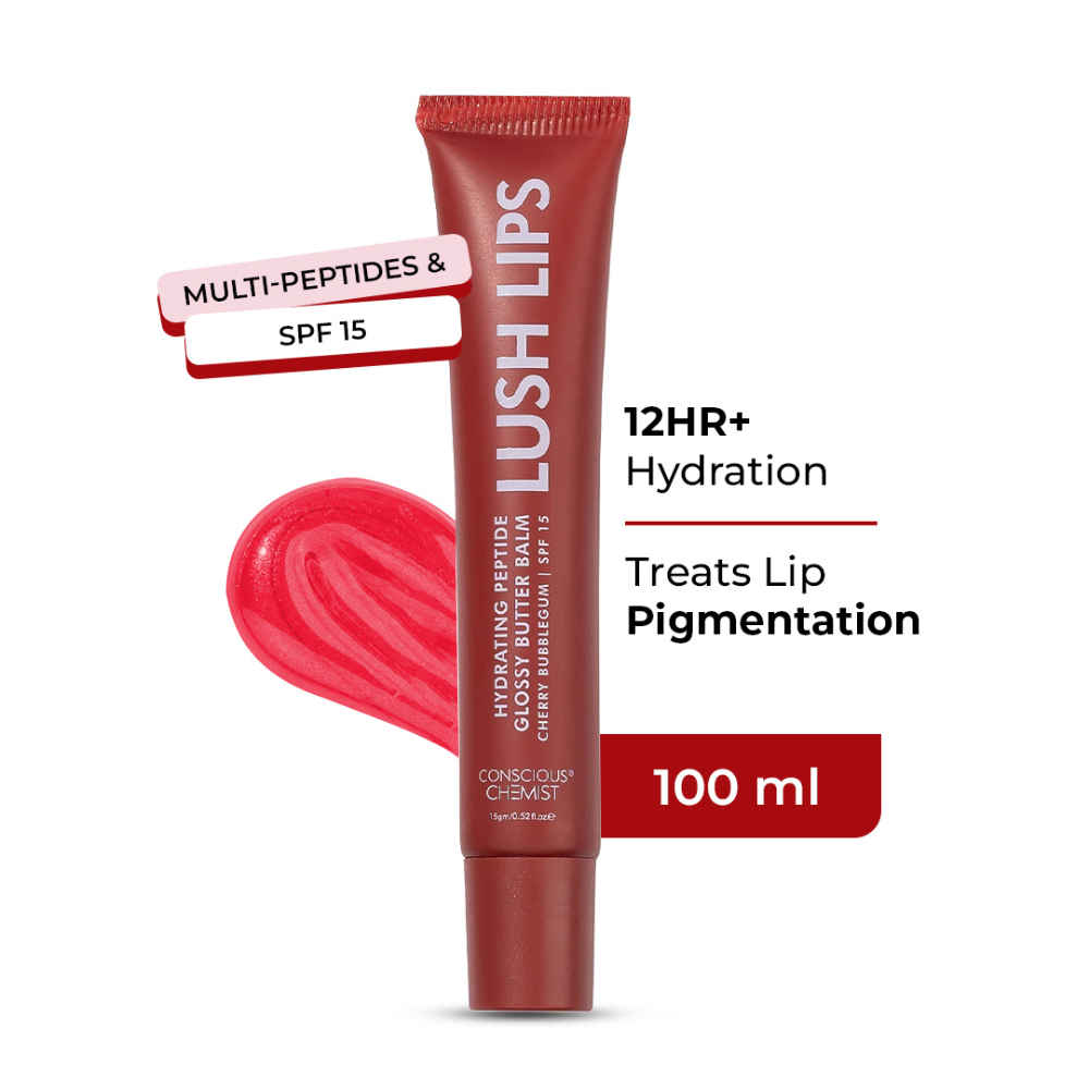 Buy Conscious Chemist Multi Peptide & Shea Butter Infused Lip balm With SPF 15 Lip balm - Cherry Bubblegum (15 gm) - Purplle