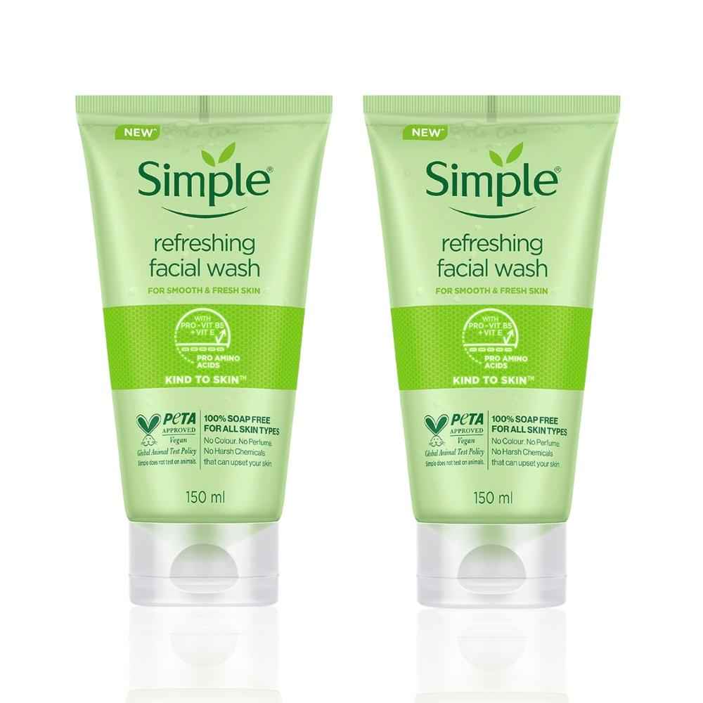 Buy Simple Kind To Skin Refreshing Face Wash (150 ml) |Pack of 2 - Purplle