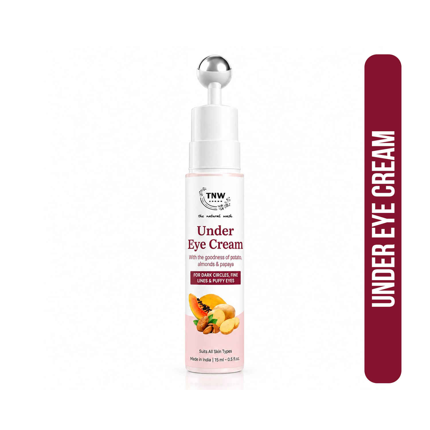 Buy TNW The Natural Wash Under Eye Cream With Cooling Massage Roller for Reducing Dark Circles, Fine Lines & Puffy Eyes With the Goodness of Potato, Almonds & Papaya - MADE IN INDIA| 15 ML - Purplle