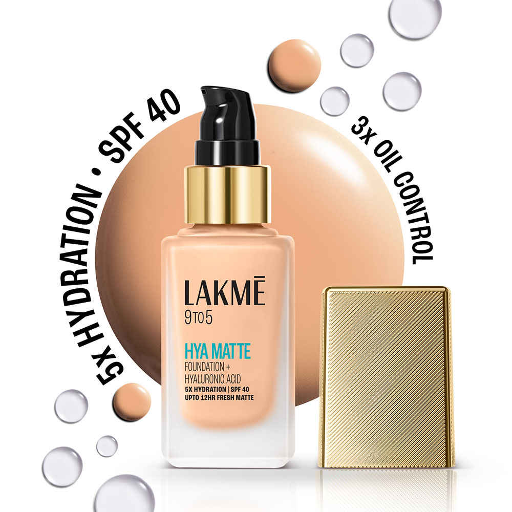 Buy Lakme 9to5 Hya Matte Foundation + Hyaluronic Acid Cool Ivory - 25 ml - Purplle