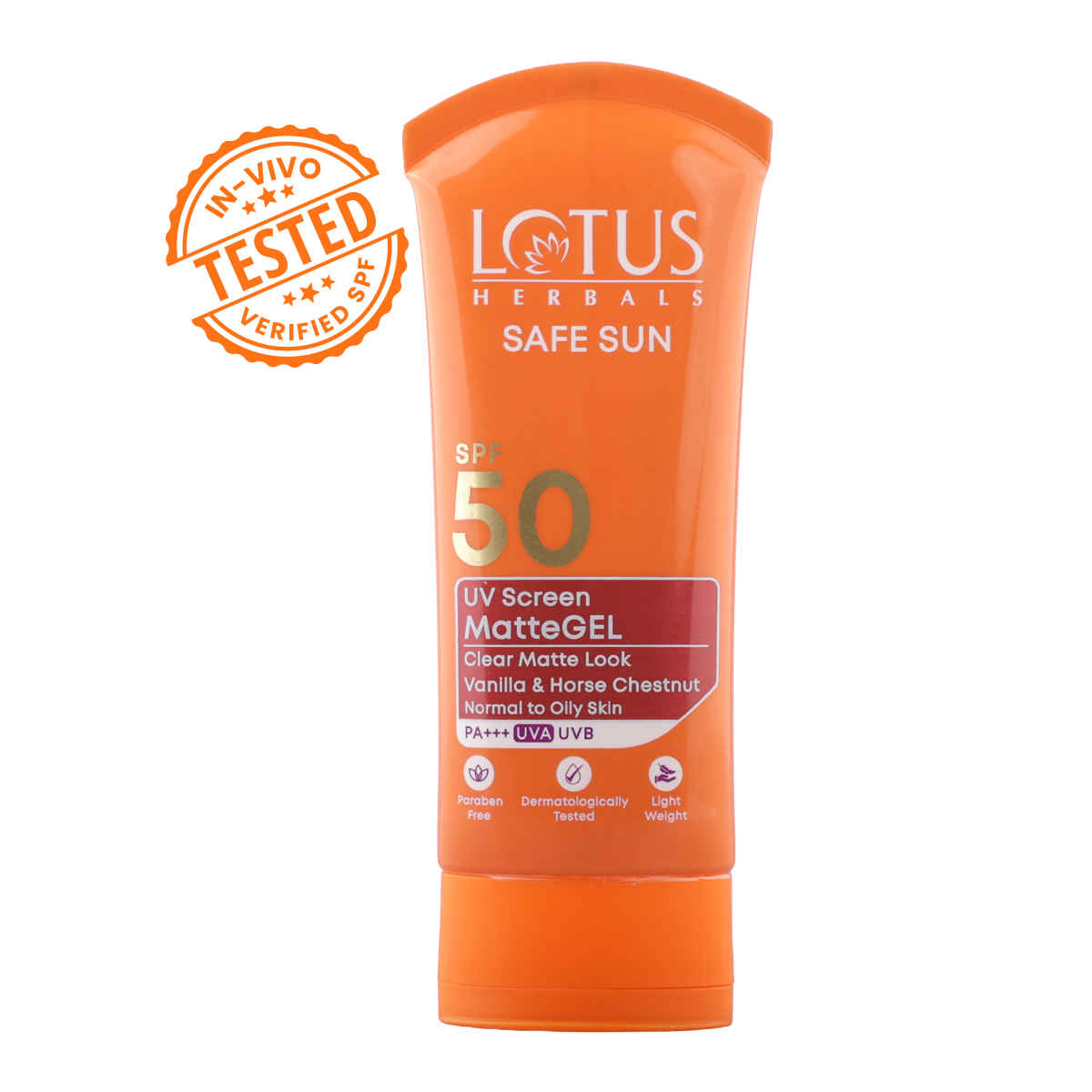 Buy Lotus Herbals Safe Sun Uv Screen Mattegel Ultra Soothing Sunscreen | PA+++ | SPF 50 | Matte Look | Oil Control | For Normal to Oily Skin | 100 gm - Purplle