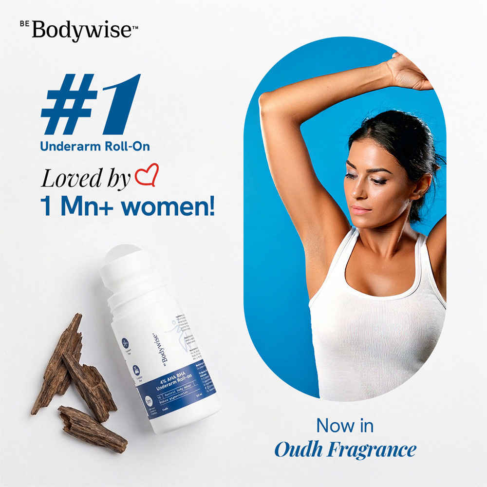 Buy Be Bodywise 4% Aha Bha Underarm Roll On | Controls Odour & Reduces Pigmentation | 0% Alcohol & 0% Aluminium | Oudh Free (50 ml) - Purplle