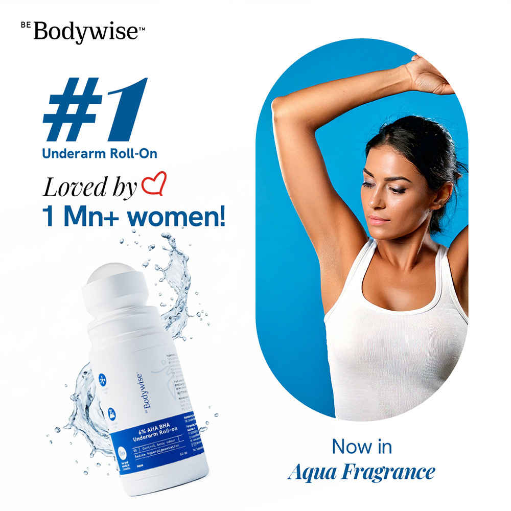 Buy Be Bodywise 4% Aha Bha Underarm Roll On | Controls Odour & Reduces Pigmentation | 0% Alcohol & 0% Aluminium | Aqua Fragrance (50 ml) - Purplle