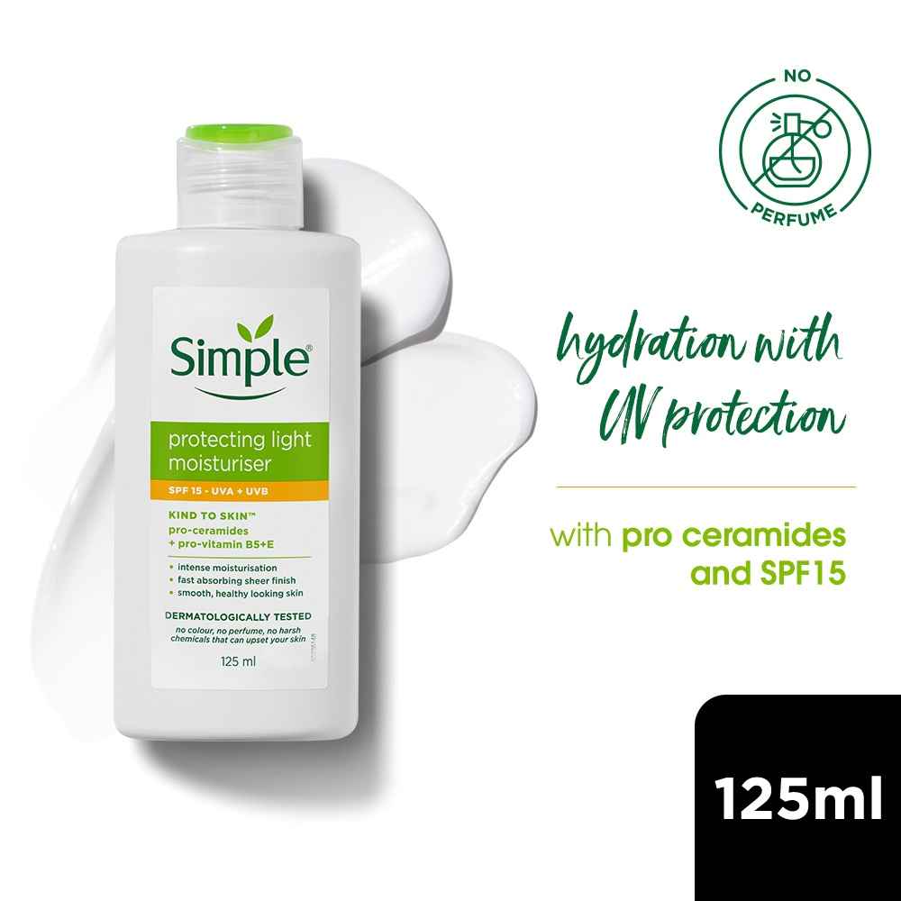 Buy Simple Kind To Skin Protecting Light Moisturiser 125 ml | SPF 15- UVA+UVB | For Protected & Healthy Skin | For All Skin Types - Purplle