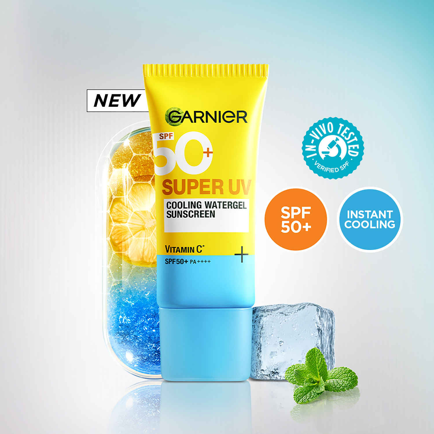 Buy Garnier Super UV Cooling Water Gel Sunscreen | 8-hr freshness | No White Cast | SPF 50 PA++++| 60 ml - Purplle