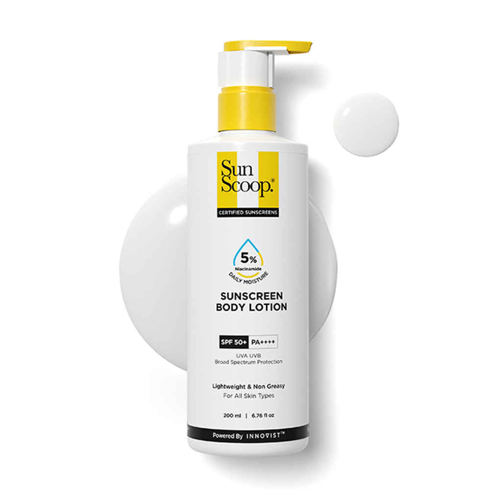 Buy SUNSCOOP 5% NIACINAMIDE DAILY MOISTURE SUNSCREEN BODY LOTION SPF 50+ PA++++ 200 ml - Purplle