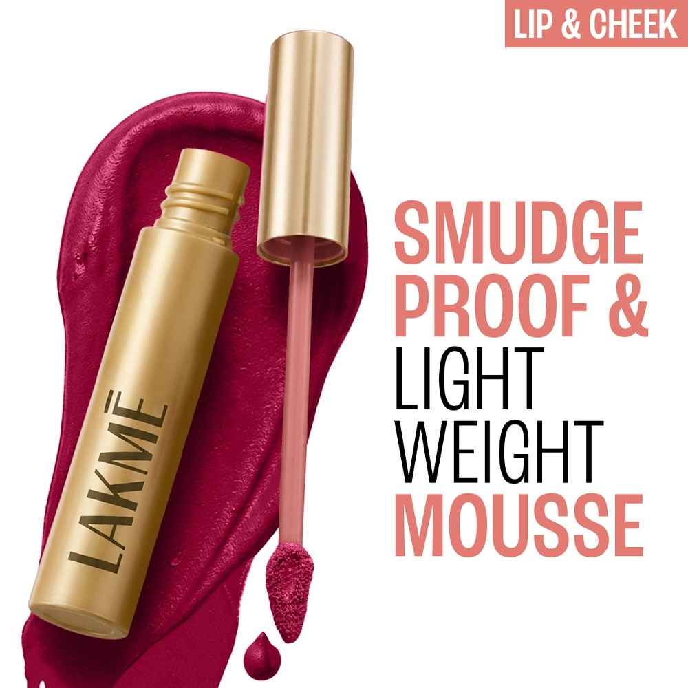 Buy Lakme 9to5 Double Duty Lip & Cheek Mousse, Long Lasting and Lightweight, Rosy Plum (9 gm) - Purplle