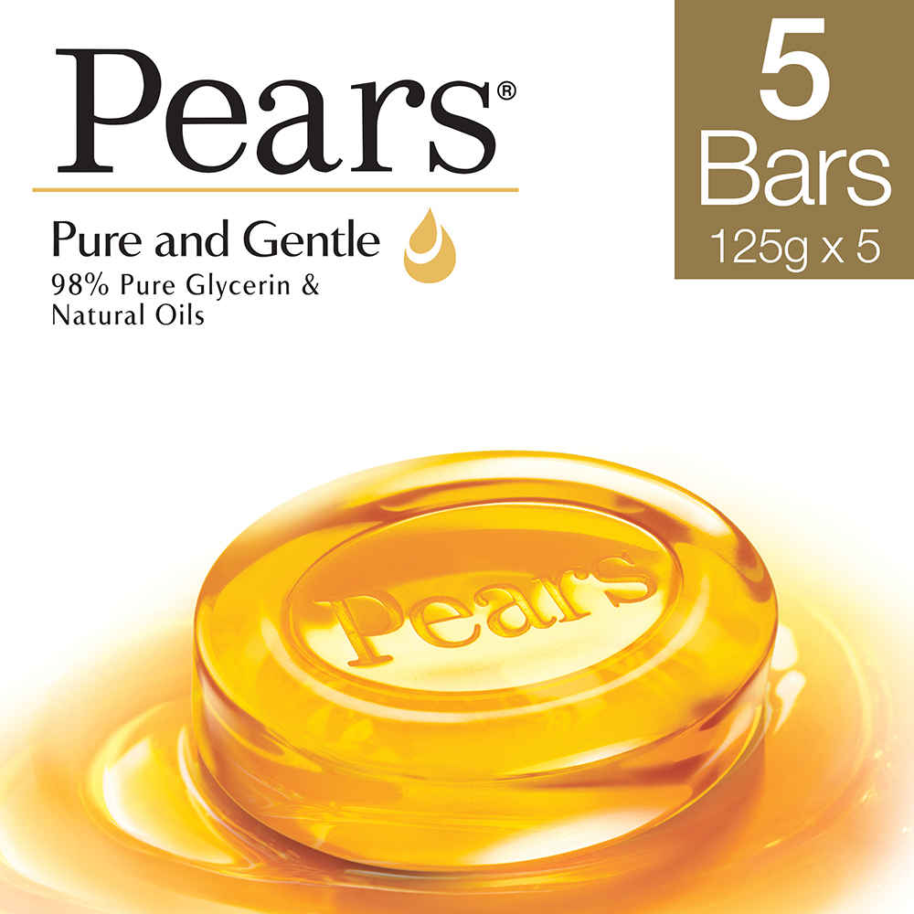 Buy Pears Moisturising Bathing Bar Soap with Glycerine Pure & Gentle - For Golden Glow - (125g x 5) - Purplle