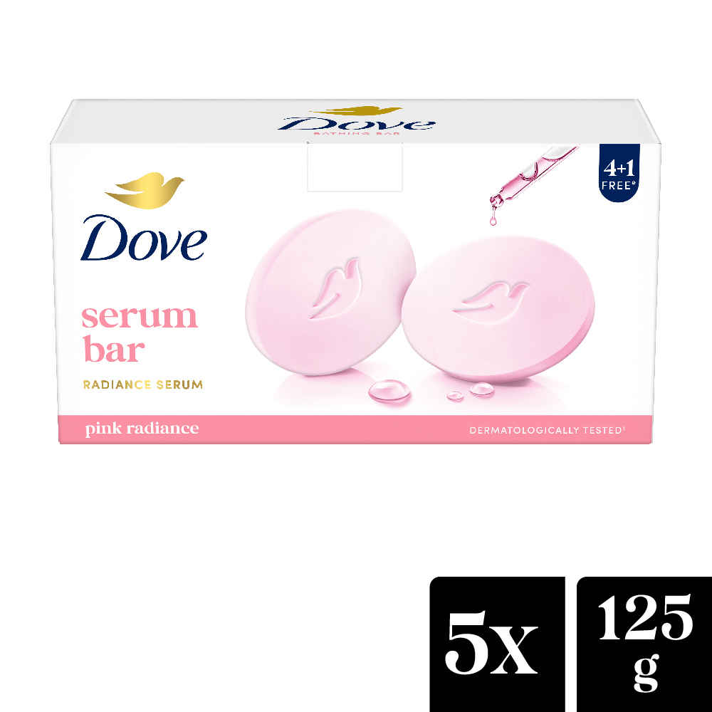 Buy Dove Pink Beauty Bar - Soft, Smooth, Glowing Skin, 125*5 gm - Purplle