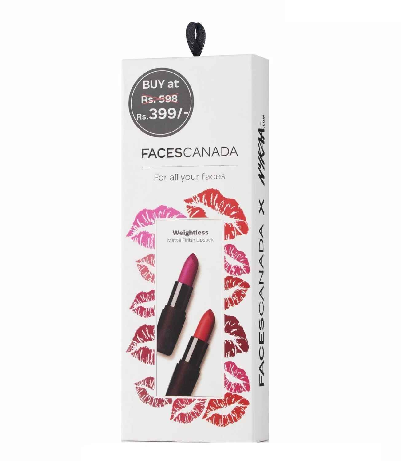 Buy FACES CANADA Truly Matte Gift Box - Weightless Matte Lipstick Combo - Kissed Ruby + Fuschia Wave (4.5 gm X 2) - Purplle