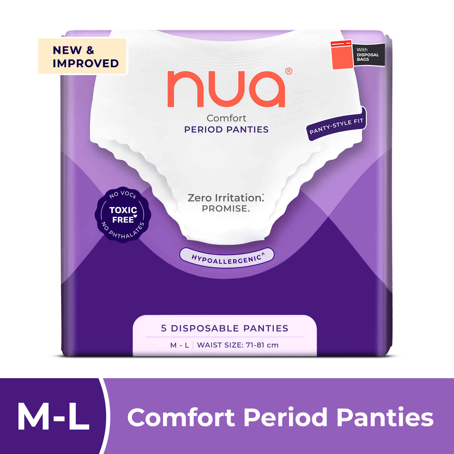 Buy Nua Nua Overnight Period Panties| 5 units (M-L) - 244.5 gm - Purplle