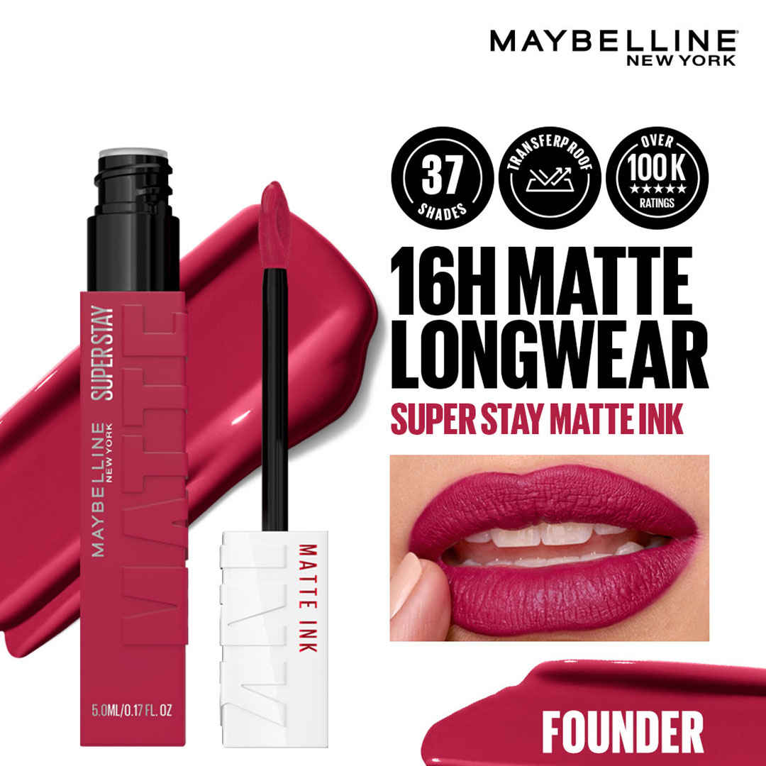 Buy Maybelline NY SuperStay Matte Ink Lipstick, The Archies Collection,Founder, 5 ml - Purplle