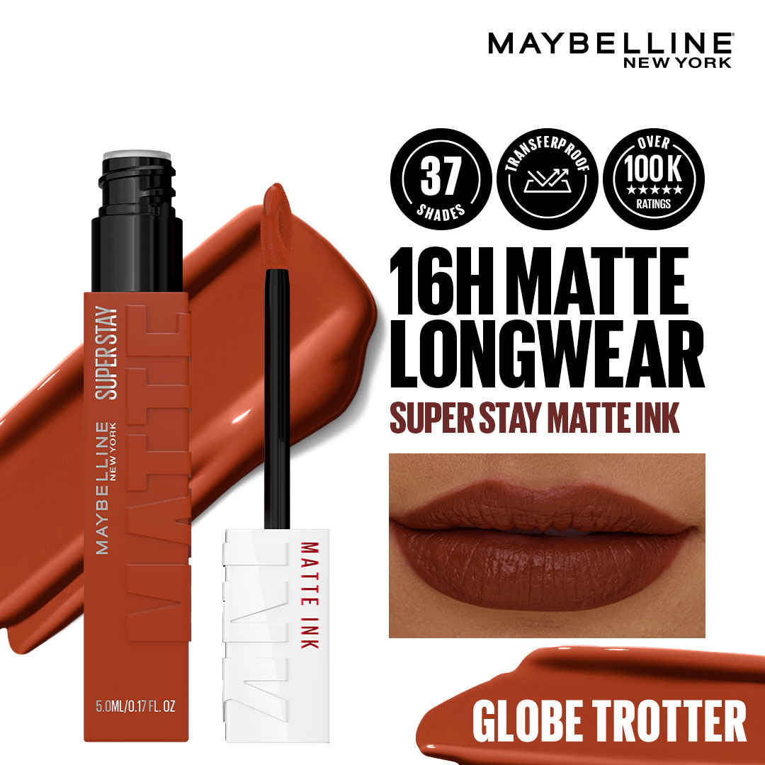 Buy Maybelline New York Super Stay Matte Ink Liquid Lipstick - Globe Trotter 135 (5 ml) - Purplle