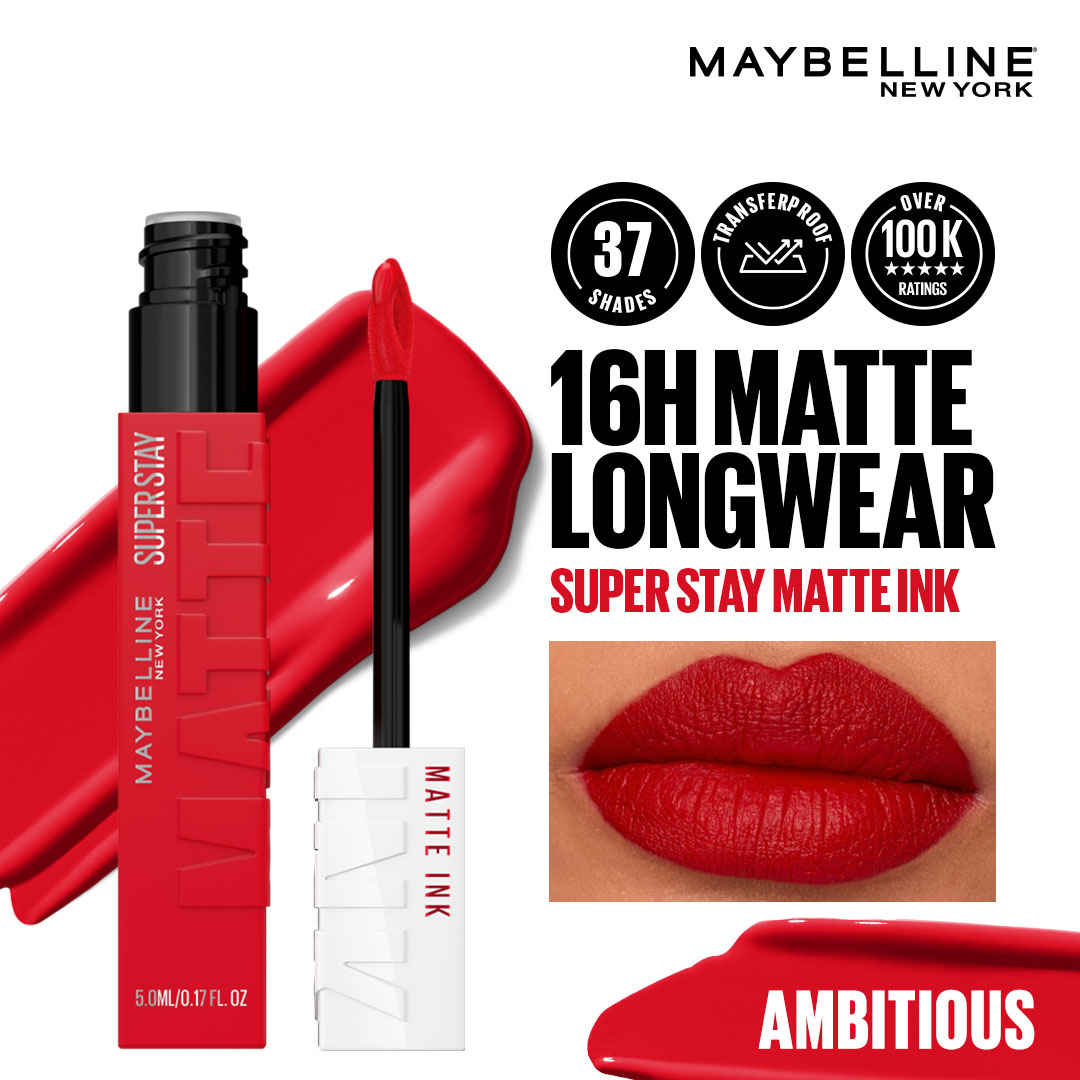 Buy Maybelline NY SuperStay Matte Ink Lipstick, The Archies Collection,Ambitious,5 ml - Purplle