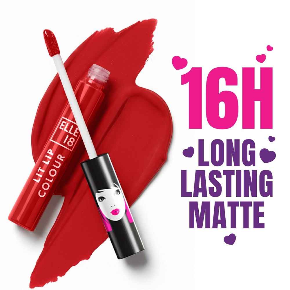 Buy ELLE18 LIQUID LIP COLOR Red Blaze 5.6 ml - Purplle