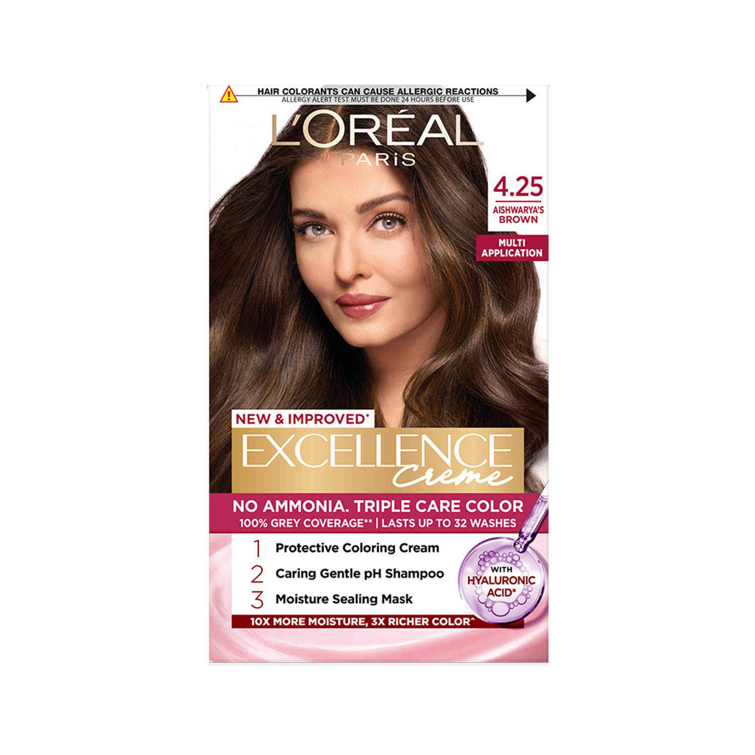 Buy L'Oreal Paris Excellence Creme Hair Color - Aishwarya's Brown 4.25 (72 ml + 100 gm) - Purplle