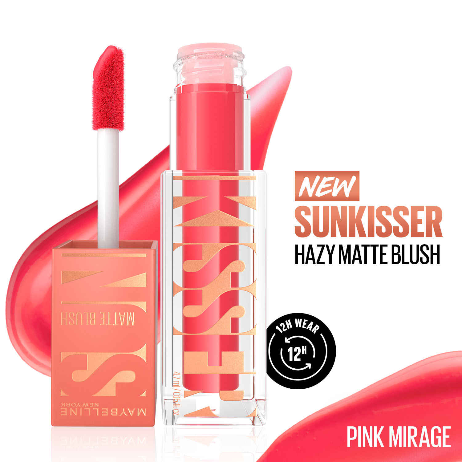 Buy Maybelline Sunkisser Hazy Matte Blush, Sunkissed Cheeks for 12HR, Transfer & Sweat-proof, Melt-to-Skin Buildable Formula, Non-comedogenic, Pink Mirage - 4.7 gm - Purplle