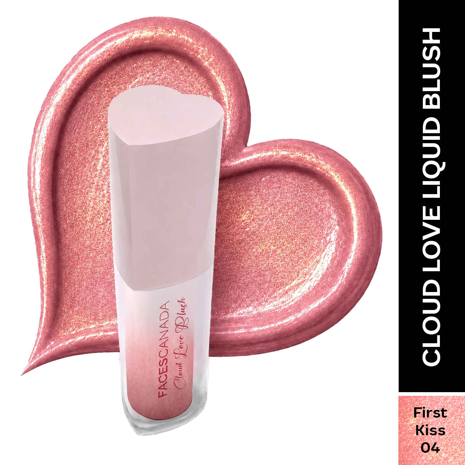 Buy FACES CANADA Cloud Love Liquid Blush - First Kiss 04, 3.5 ml | Peachish Pink Look | Long Lasting | Blends Easily | Blurred Matte Effect | Lightweight | Natural Tint | Cushion Applicator | Niacinamide Infused - Purplle