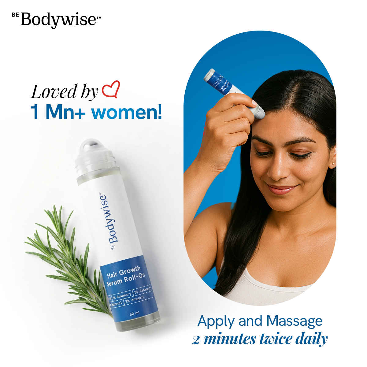 Buy Be Bodywise Rosemary Hair Growth Serum Roll On - 50 ml - Purplle