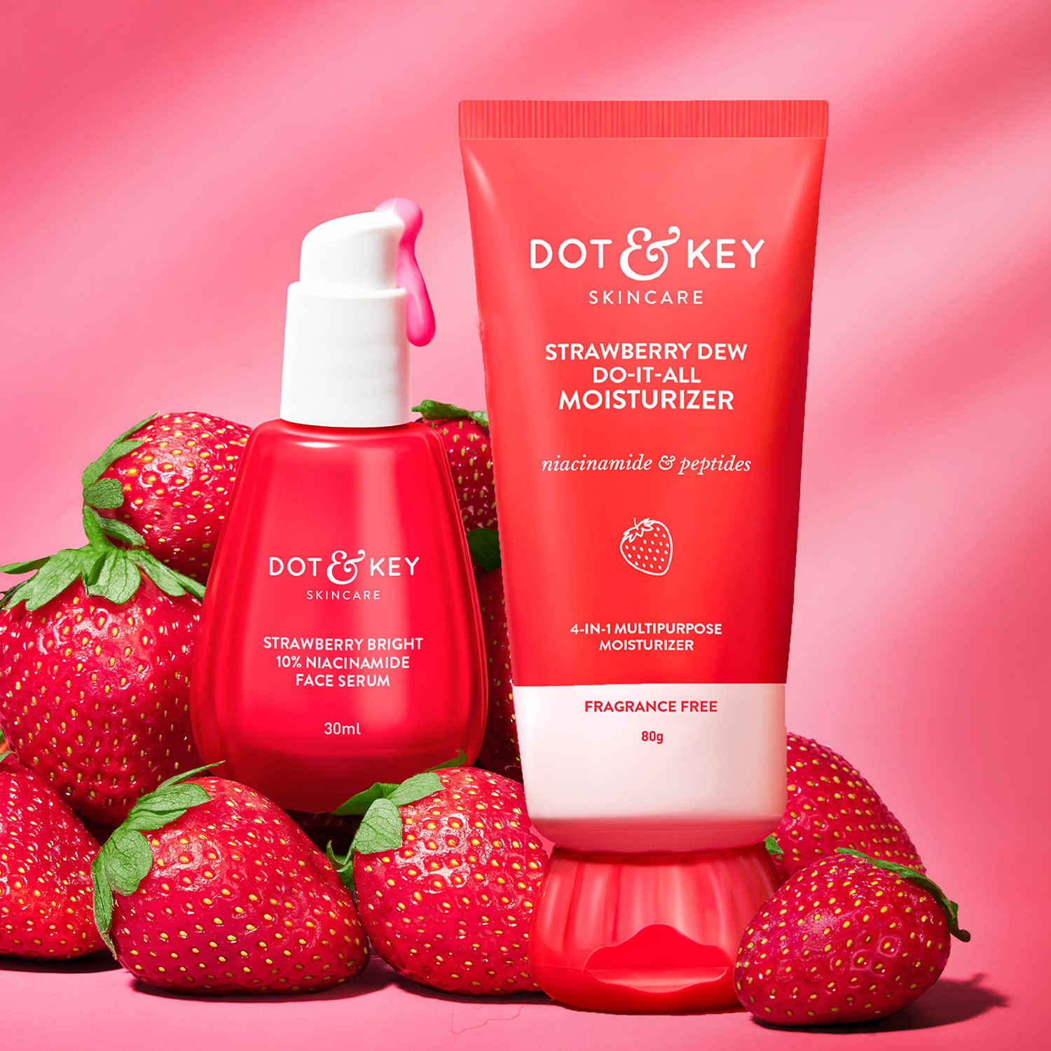 Buy Dot & Key Strawberry Serum & Dewy Moisture Skin Care Kit Combo of 2 - Purplle