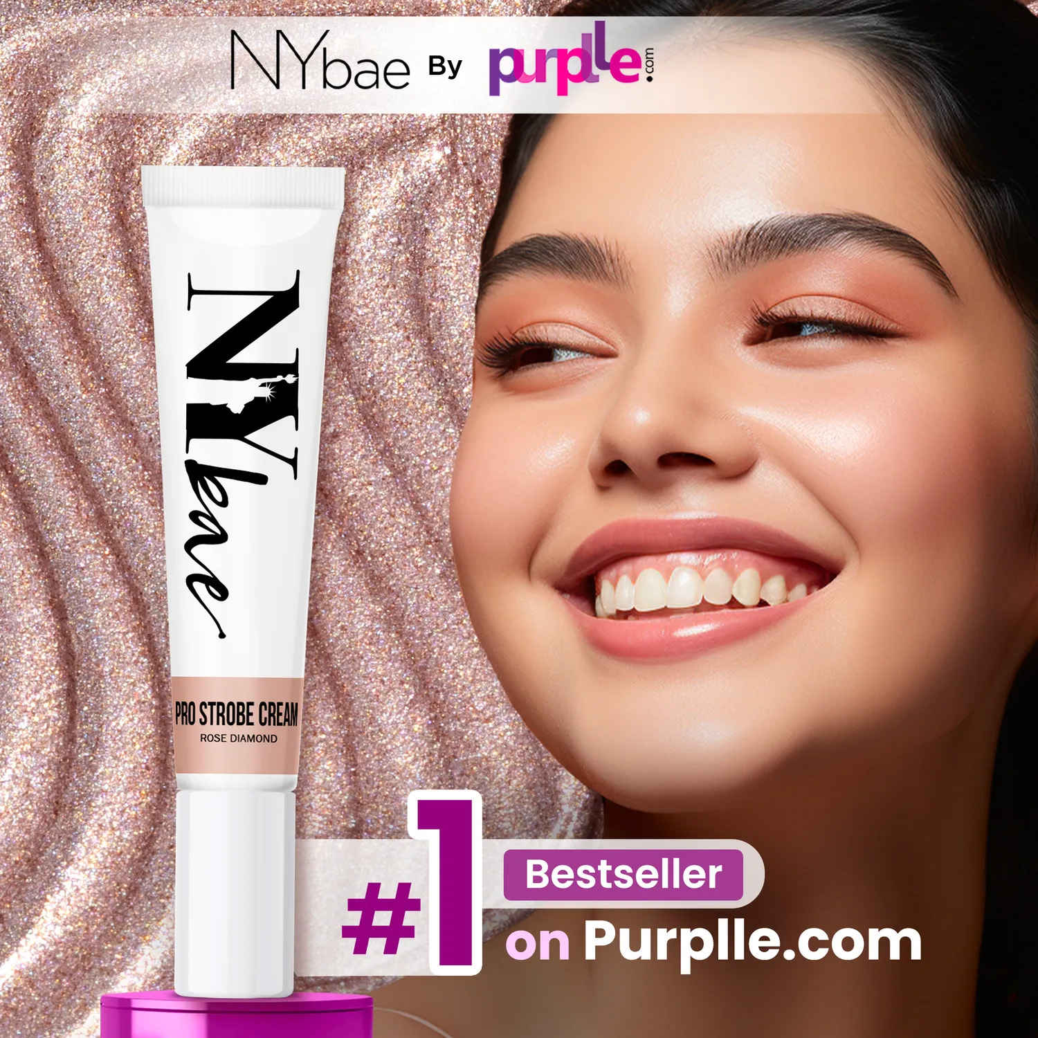 Buy NY Bae PRO Strobe Cream - Rose Diamond (15 gm) | Primer + Highlighter + Moisturizer | Dewy Makeup | Glowing Korean Skin | Liquid Highlighter | Intense Glow | Best Suited For Normal To Dry Skin - Purplle