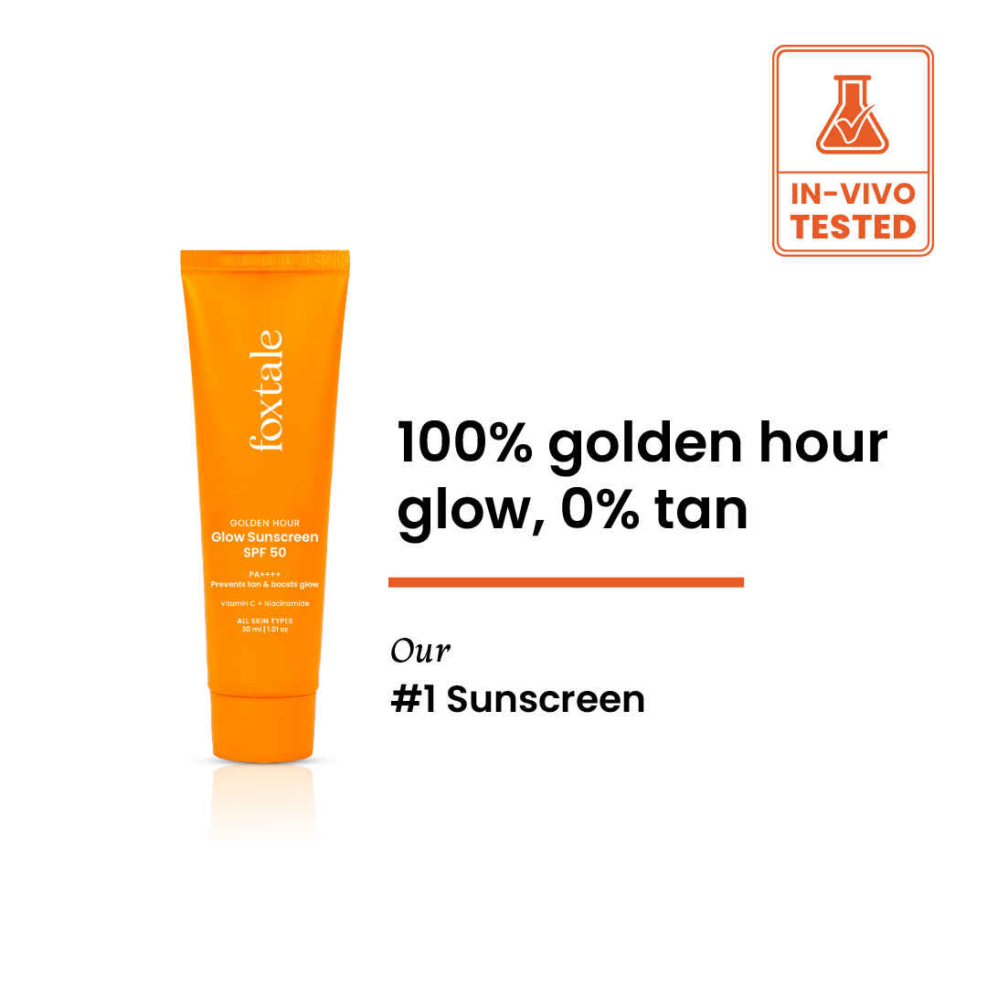 Buy Foxtale Glow Sunscreen with Vitamin C & Niacinamide SPF 50 PA++++, In-Vivo Tested, for Dewy Glow – 30 ml - Purplle