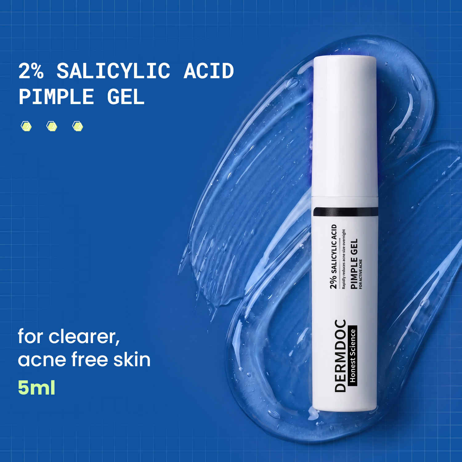 Buy DermDoc 2% Salicylic Acid Pimple Gel (8 ml)| Acne Spot Treatment for Oily & Acne-Prone Skin | Reduces Pimples, Redness & Inflammation | Clears Clogged Pores | Lightweight Fast Absorbing Anti-Acne Gel for Breakouts & Active Pimples - Purplle