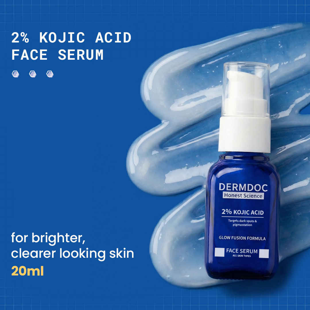 Buy DERMDOC 2% Kojic Acid Face Serum | Dark Spots & Pigmentation Control | Brightening, Even-Tone Formula with Niacinamide + Alpha Arbutin + Glutathione | Night Repair & Spot Corrector Serum for Acne Marks, Tanning & Uneven Skin Tone – 20 ml - Purplle
