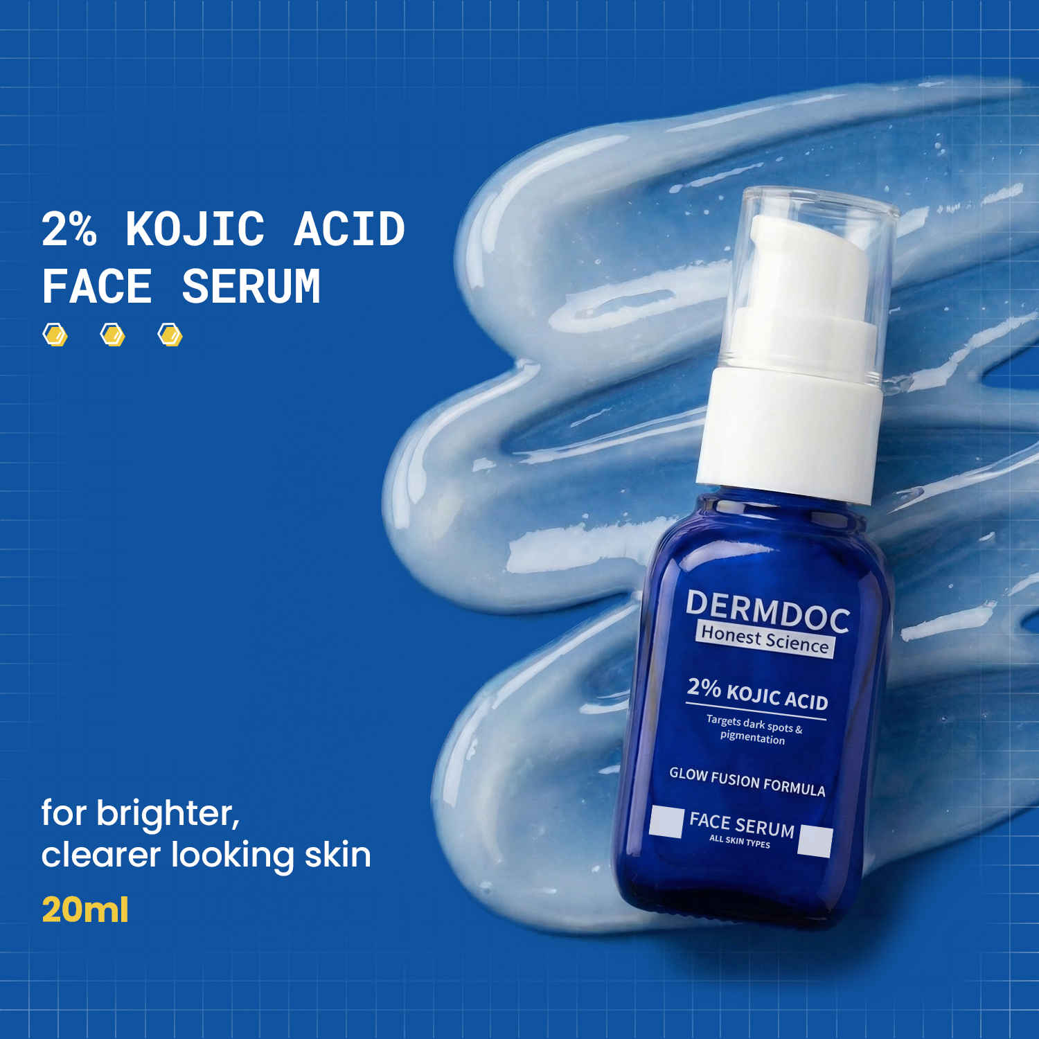 Buy DERMDOC 2% Kojic Acid Face Serum | Dark Spots & Pigmentation Control | Brightening, Even-Tone Formula with Niacinamide + Alpha Arbutin + Glutathione | Night Repair & Spot Corrector Serum for Acne Marks, Tanning & Uneven Skin Tone – 20 ml - Purplle