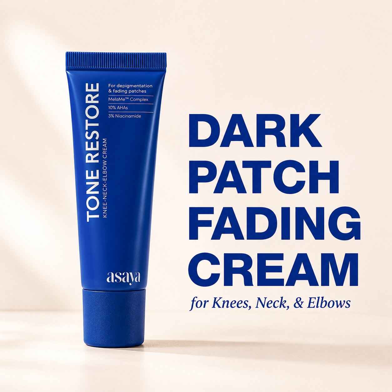 Buy ASAYA Tone Restore Cream for Dark Knees, Elbows & Neck | Depigmenting Cream with MelaMe™ Complex, Kojic Acid, AHAs & Urea | Brightening & Smoothing | Evens skin tone | Smooths rough, textured skin | For Men & Women | 50 gm - Purplle