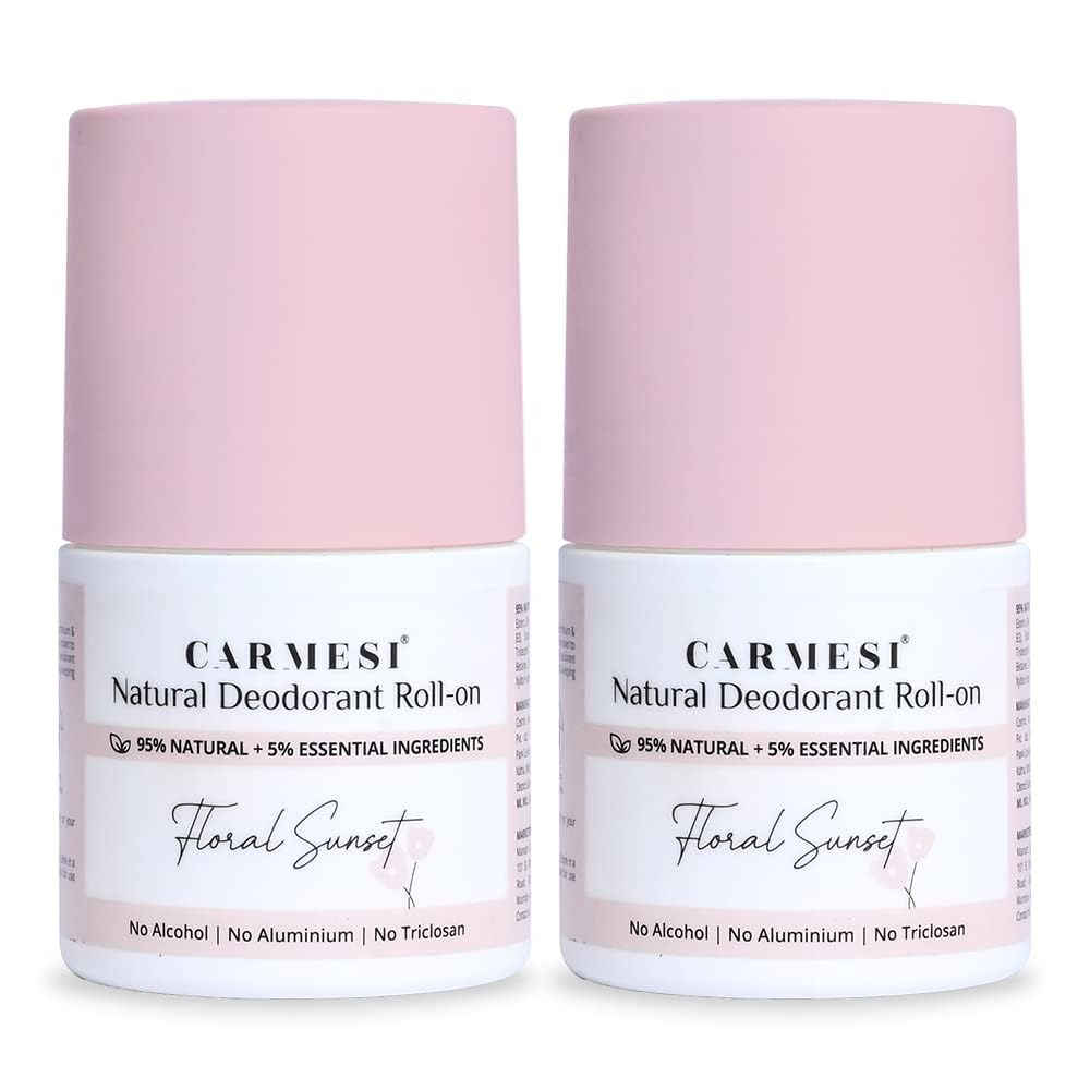 Buy Carmesi Natural Deodorant Roll-on - Floral Sunset (50 ml) - (Pack of 2) - Purplle