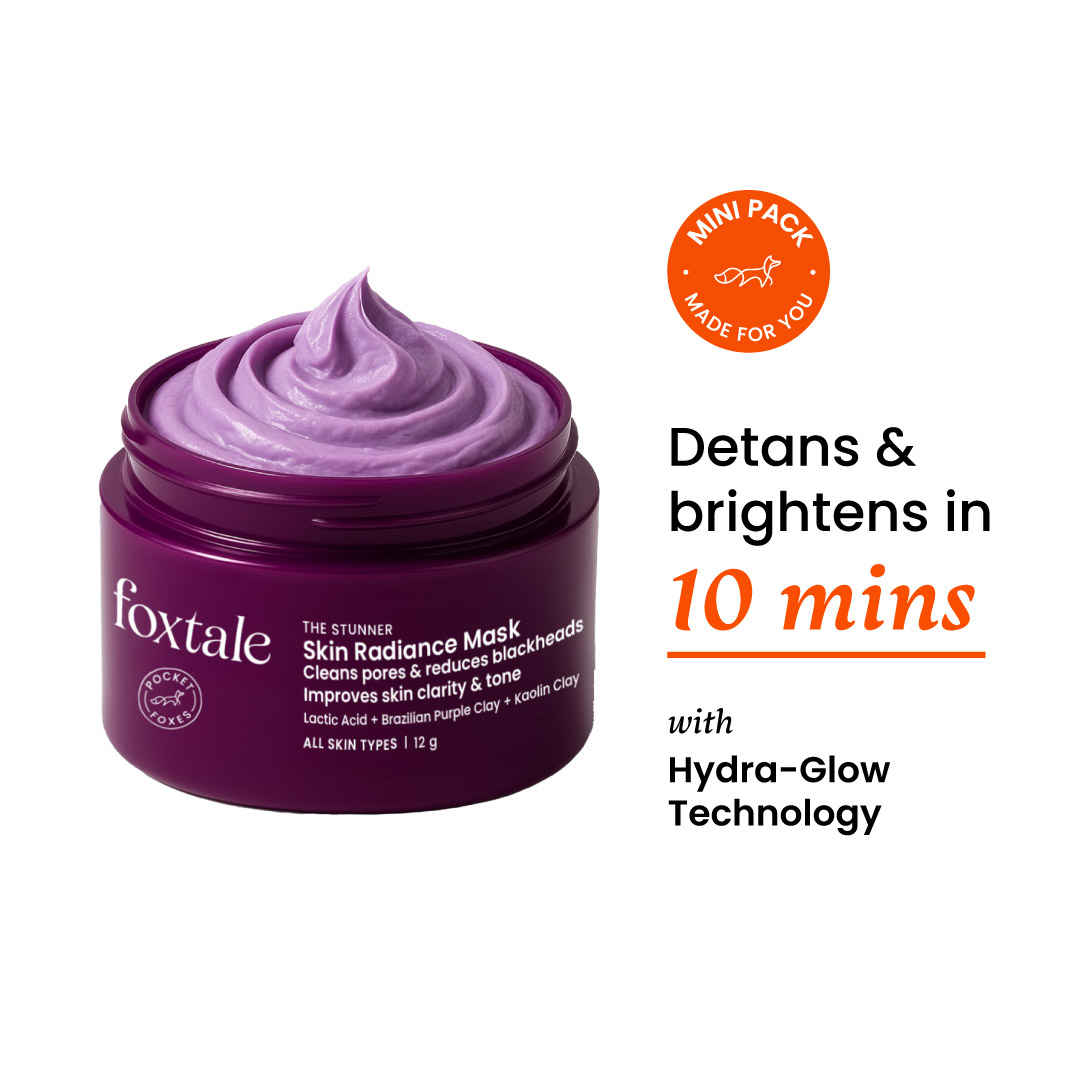 Buy Foxtale De-Tan Skin Radiance Mask, With Lactic Acid, Brazilian Purple Clay & Kaolin Clay 12 gm - Purplle