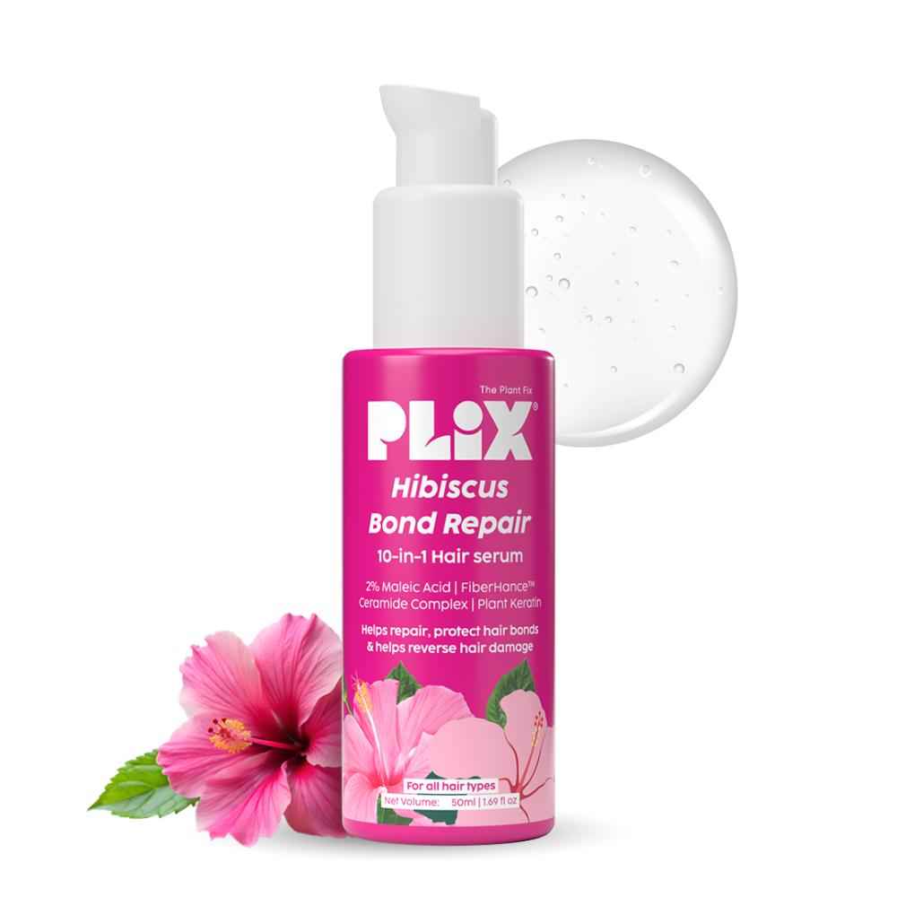 Buy PLIX Hibiscus Bond Repair 10-in-1 Hair Serum | FiberHance | Repairs Damage Hair | Strengthens Keratin Structure | Provides 3X strengthening | 50 ml - Purplle