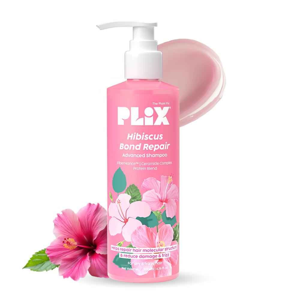 Buy PLIX Hibiscus Bond Repair Advanced Shampoo for Damaged, Frizzy Hair, Repair Hair Molecular Structure, FiberHance & Hibiscus Extract 200 ml - Purplle